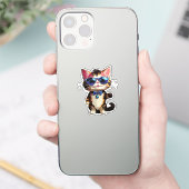 cat presenter sticker (Telefoon)