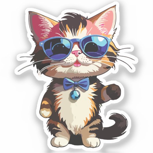 cat presenter sticker (Voorkant)