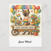 Cat Pride Paws Kat-geïnspireerde Pride LGBTQ Briefkaart (Voorkant)