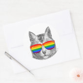 Cat Pride zonnebril Ronde Sticker (Envelop)