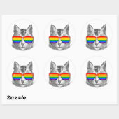 Cat Pride zonnebril Ronde Sticker (Vel)