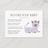 Cat Princess Book Request Baby shower Informatiekaartje (Voorkant)