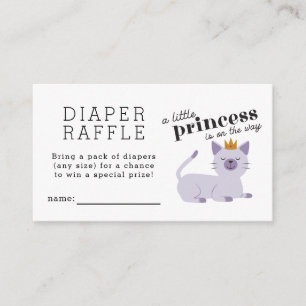 Cat Princess Diaper Raffle Ticket Informatiekaartje