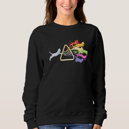 Cat Prism Rainbow Light Physics Science Spectral C Trui (Voorkant)