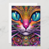 Cat Psychedelic Fantasy Character Portrait Kaart (Voorkant / Achterkant)