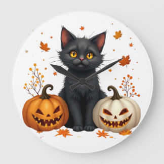 cat pumpkin grote klok