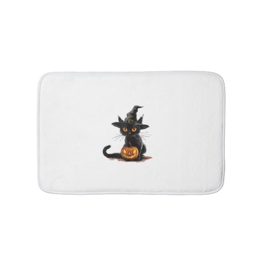 Cat Pumpkin Halloween Badmat (Voorkant)