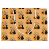 Cat & Pumpkin Halloween Large Gift Bag Groot Cadeauzakje (Achterkant)