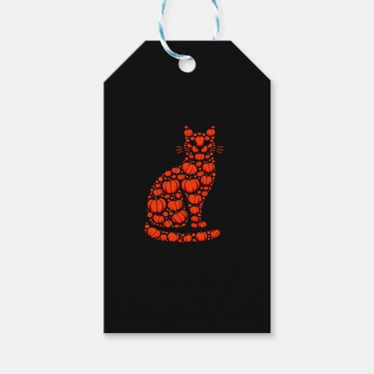 Cat Pumpkin Jack O Lantern Halloween Mannen Vrouwe Cadeaulabel (Voorkant)