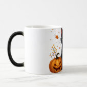 cat pumpkin magische mok (Links)