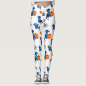 Cat Pumpkin Pattern White Halloween Leggings (Voorkant)