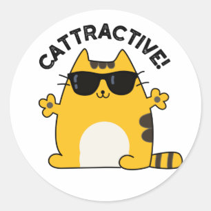 Cat Pun, aantrekkelijk Ronde Sticker