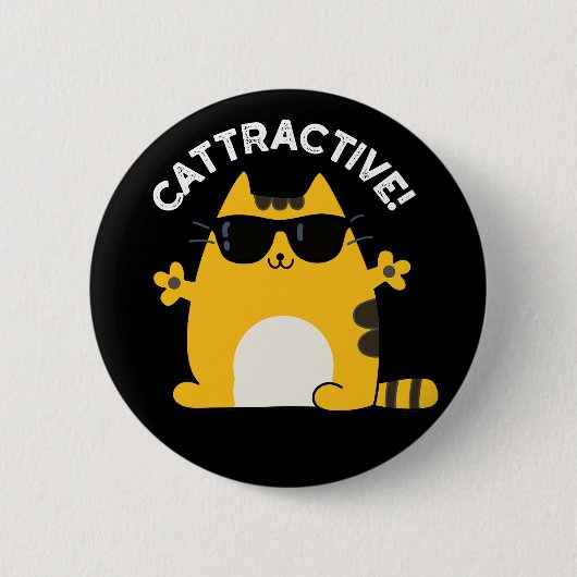 Cat Pun Dark BG Ronde Button 5,7 Cm (Voorkant)