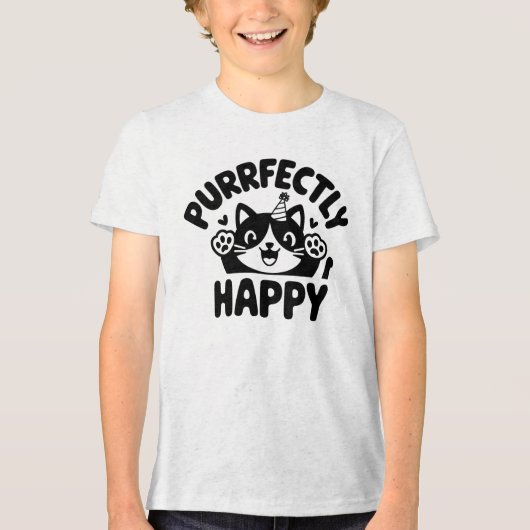 Cat Purfectly Happy Spint Perfect Tri-Blend Shirt (Voorkant)