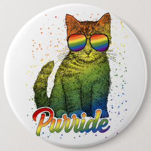 Cat Purride LGBT Ronde Button 6,0 Cm