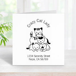 Cat Pyramid - Crazy Cat Lady Adres Rubberstempel
