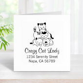 Cat Pyramid - Crazy Cat Lady Adres Rubberstempel