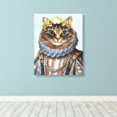 Cat Queen Canvas Afdruk (Insitu (Houten vloer))