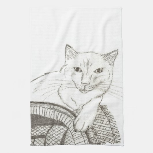 Cat Ragdoll Portrait Serviettes de cuisine (Vertical)