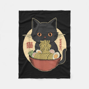 Cat Ramen Grappige Grafische T - shirts Japans Kaw Fleece Deken