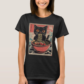 Cat Ramen Japanese Funny Kawaii Cat Graphic Mannen T-shirt