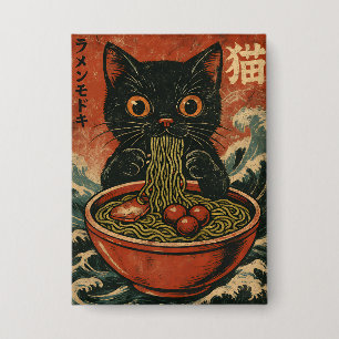 Cat Ramen Japanse Grappige Grafische Kawaii Kat An Button
