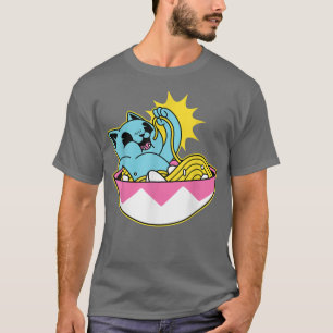 Cat Ramen Kawaii Anime Mannen Vrouwen Kinder T-shirt