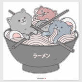 Cat Ramen Kawaii Sticker (Vel)