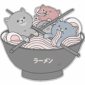 Cat Ramen Kawaii Sticker (Voorkant)