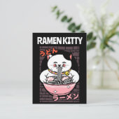 CAT RAMEN NOODLES SOUP KAT BRIEFKAARTEN (Staand voorkant)