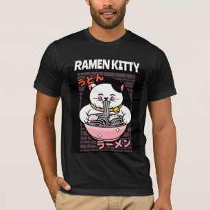 CAT RAMEN NOODLES SOUP KAT T-SHIRTS T - SHIRTS