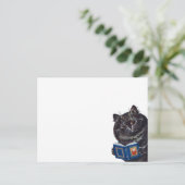 Cat Reading a Book, Louis Wain Briefkaart (Staand voorkant)