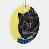 Cat Reading a Book, Louis Wain Keramisch Ornament (Rechts)