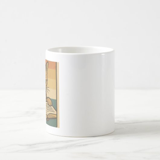 Cat Reading a Book Mug (Centre)