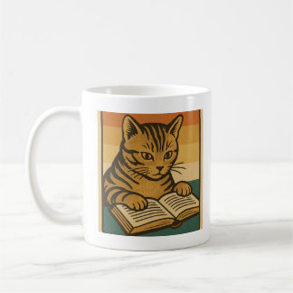 Cat Reading a Book Mug Koffiemok