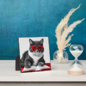 Cat Reading Book Fotoplaat (Insitu)
