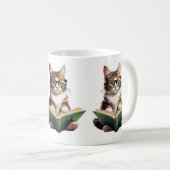 Cat Reading Book Koffiemok (Voorkant rechts)