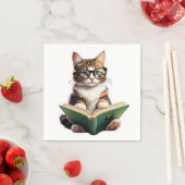 Cat Reading Book Servet (Insitu)