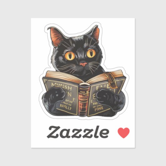 Cat Reading Sticker (Vel)