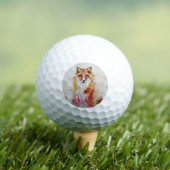 Cat Red Fox Waterverf vader Golfballen (Insitu Shirt)