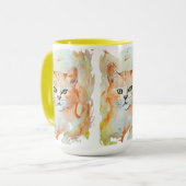 Cat Red Magic Humor Waterverf Mystic Mok (Voorkant links)