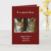 Cat Red Vaderdag Kaart (Gele Bloem)