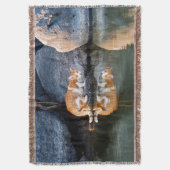 Cat Reflection in Pond Water Funny Foto - Deken (Voorkant Verticaal)