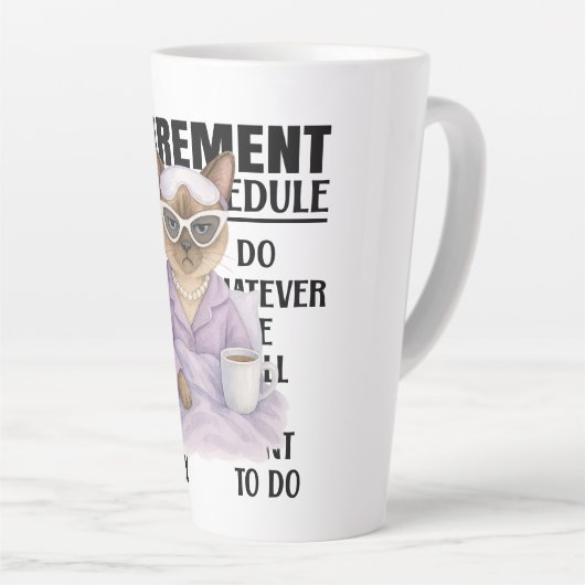 Cat retirement themed for Cat lovers Latte Mug (Angle droit)