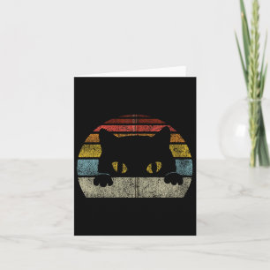Cat Retro Style Zwart Kitten Schattige Kat Ca Kaart