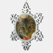 Cat & Ribbon Pewter Ornament (Rechts)