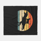 Cat Riding Dinosaur  Retro Funny Graphic An Fleece Deken (Voorkant (Horizontaal))