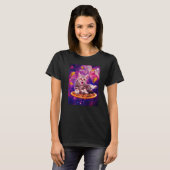 Cat Riding Pizza In Space Galaxy Taco Kitten Cats T-shirt (Voorkant volledig)