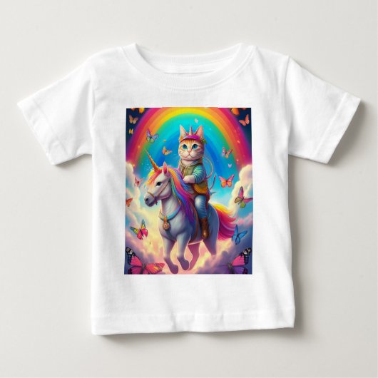 Cat Riding Unicorn with Rainbows and Butterflies (Voorkant)