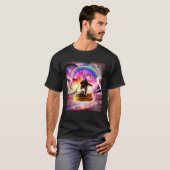 Cat Riding Wolf With Pancakes And Milkshake T-shirt (Voorkant volledig)